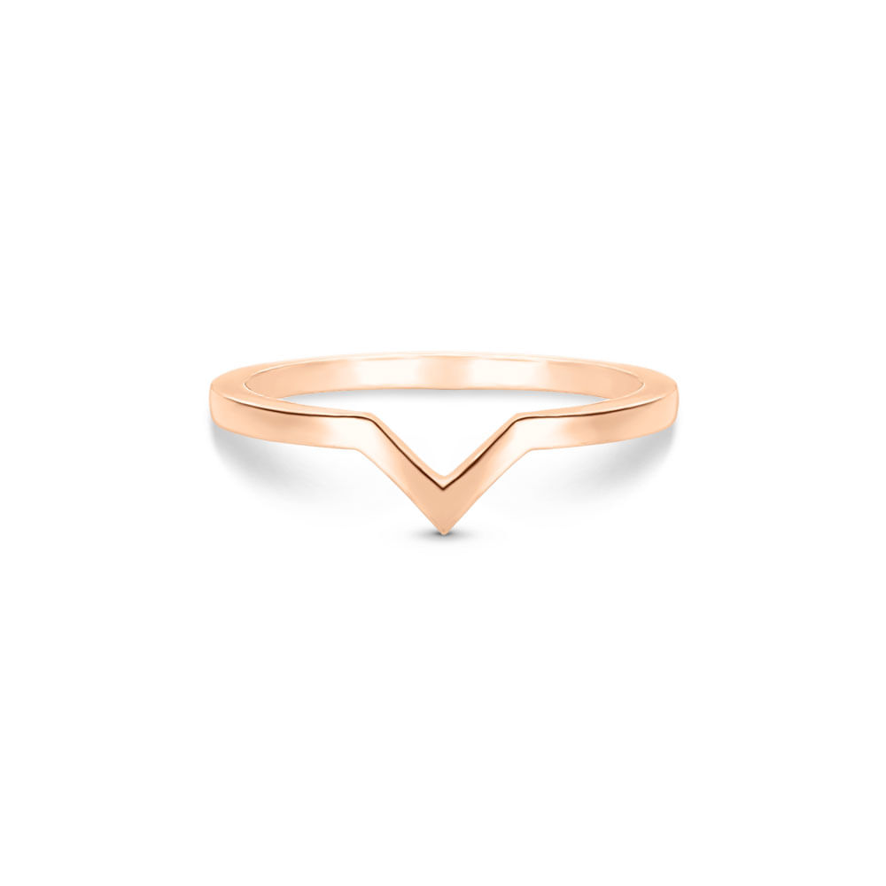 Anel Life V em Liga Rosé com Banho de Ouro Rosé 18k