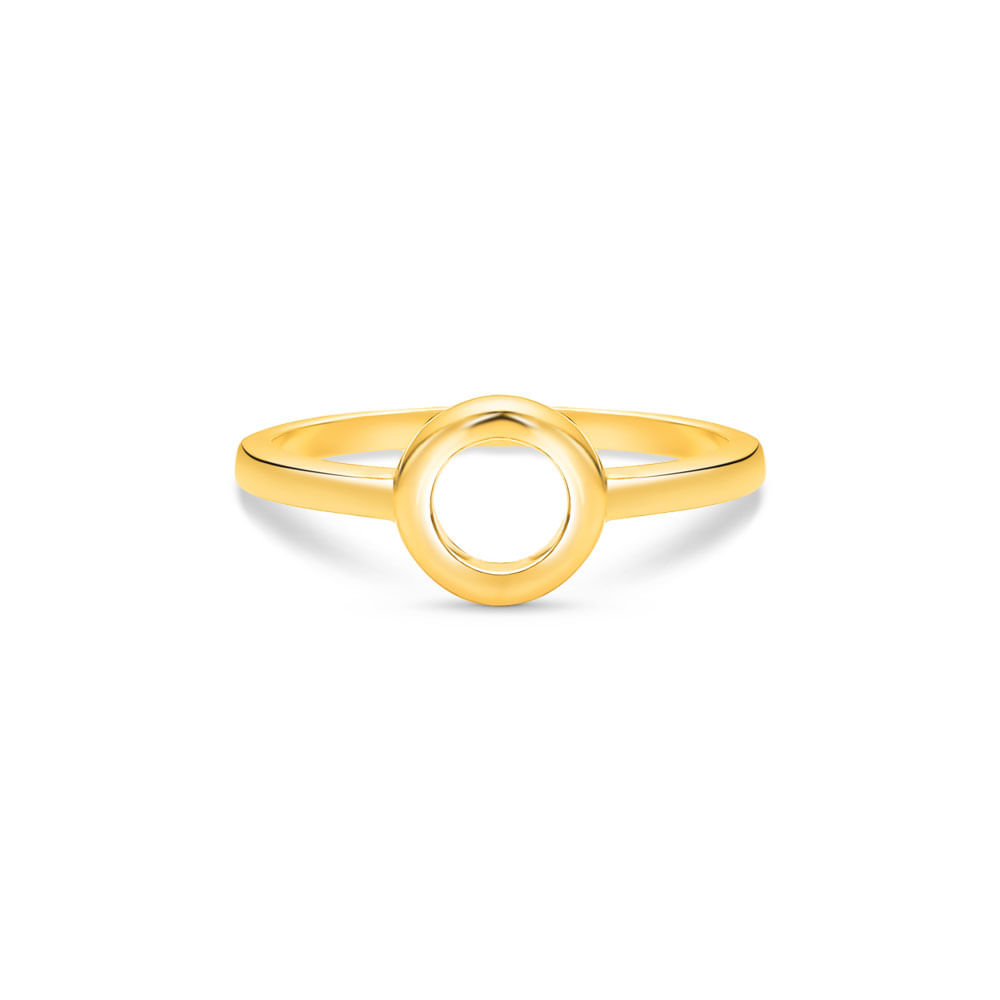 Anel Life Círculo em Prata 925 com Banho de Ouro Amarelo 18k
