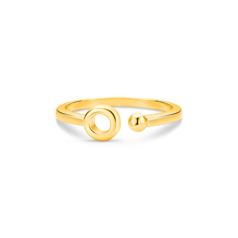 Anel Life Círculo Aberto em Prata 925 com Banho de Ouro Amarelo 18k