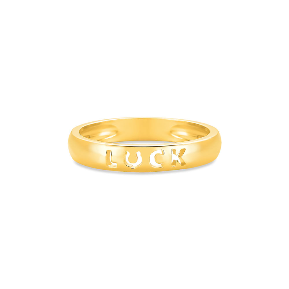 Anel Life Feelings Luck em Prata 925 com Banho de Ouro Amarelo 18k