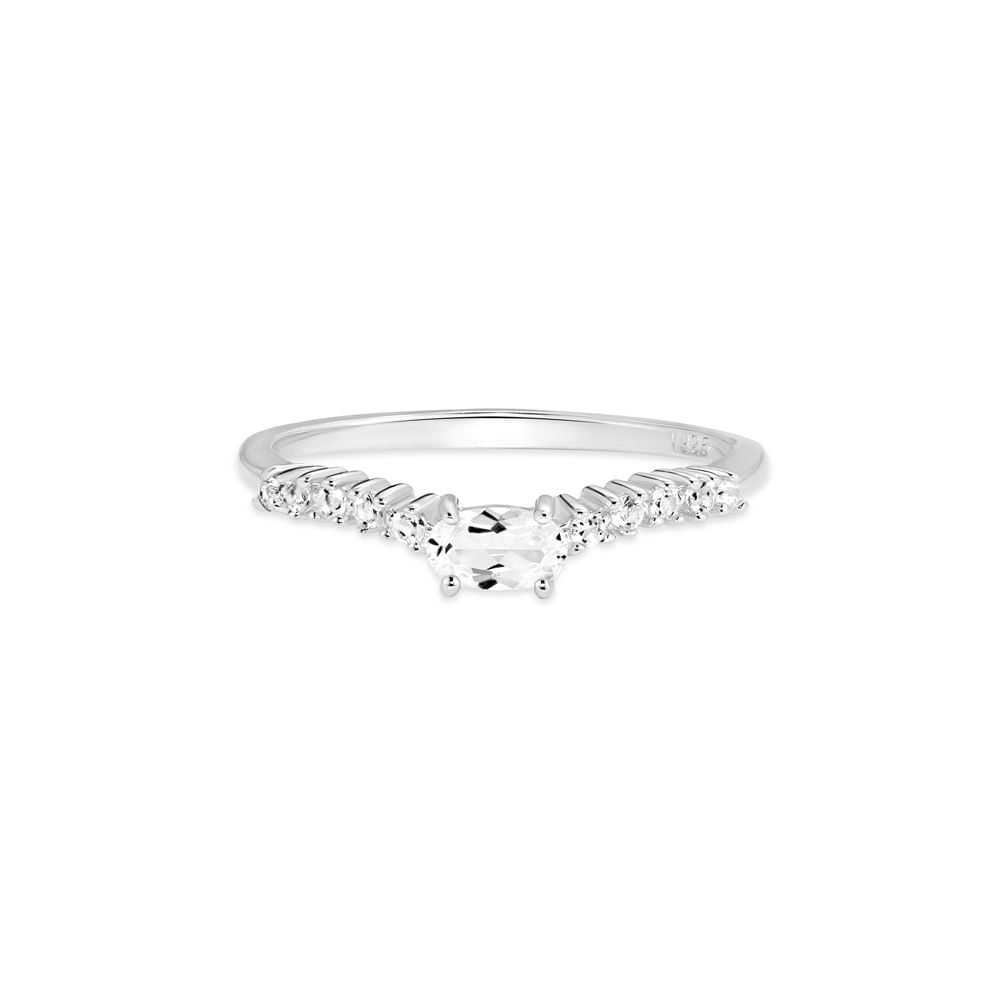 Anel Life Blend III Marquise em Prata 925 com Topázios Incolores