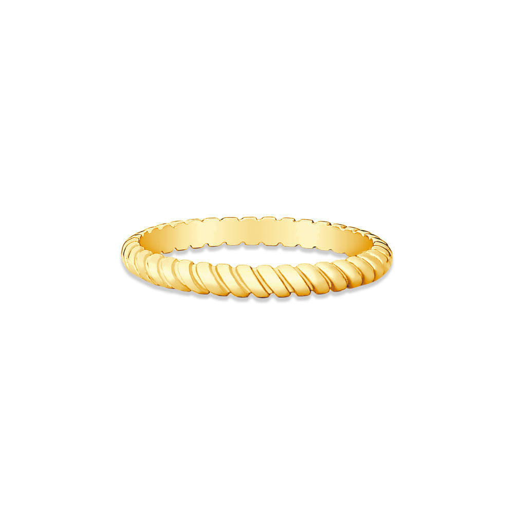 Anel Life Textura em Prata 925 com Banho de Ouro Amarelo 18k