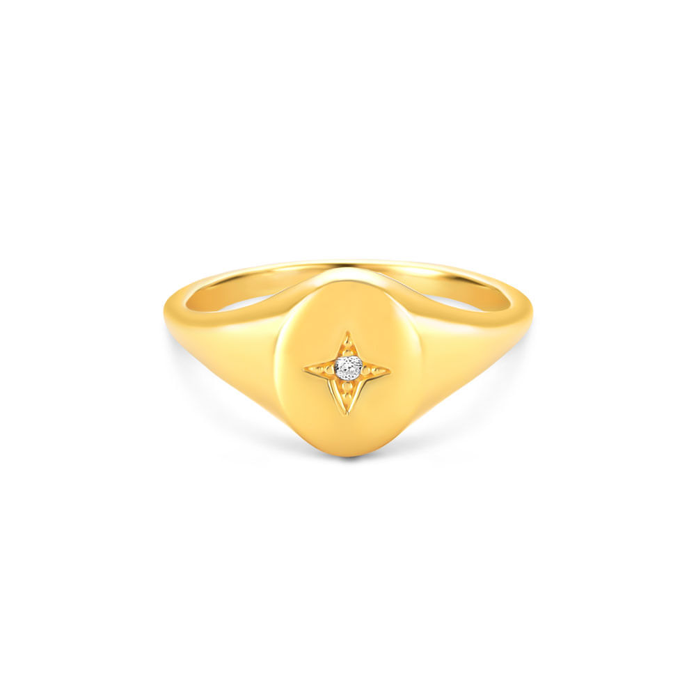 Anel Life Starring Redondo Prata com Banho Ouro Amarelo Cravejado