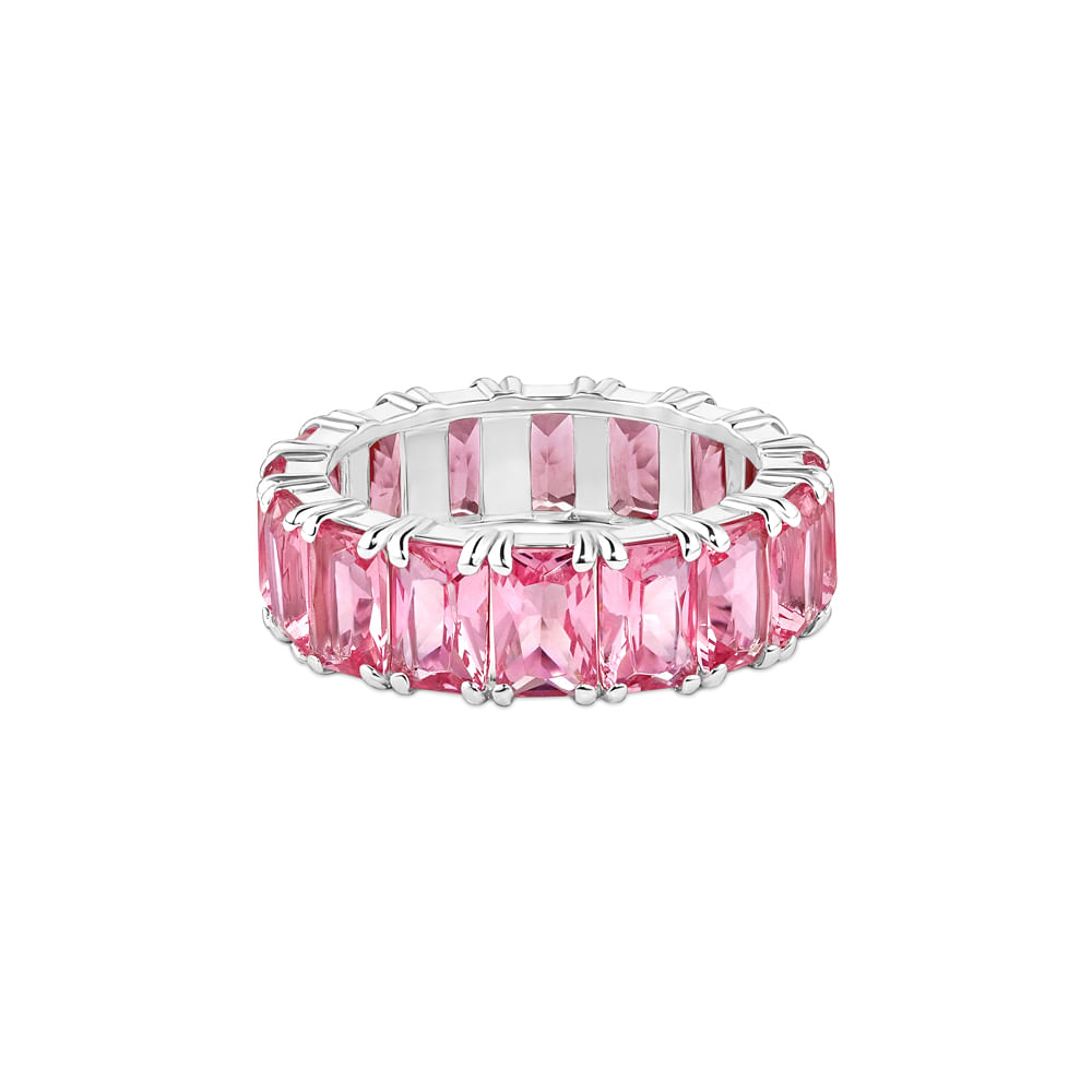Anel Life Royal em Prata 925 com Pedras Rosas