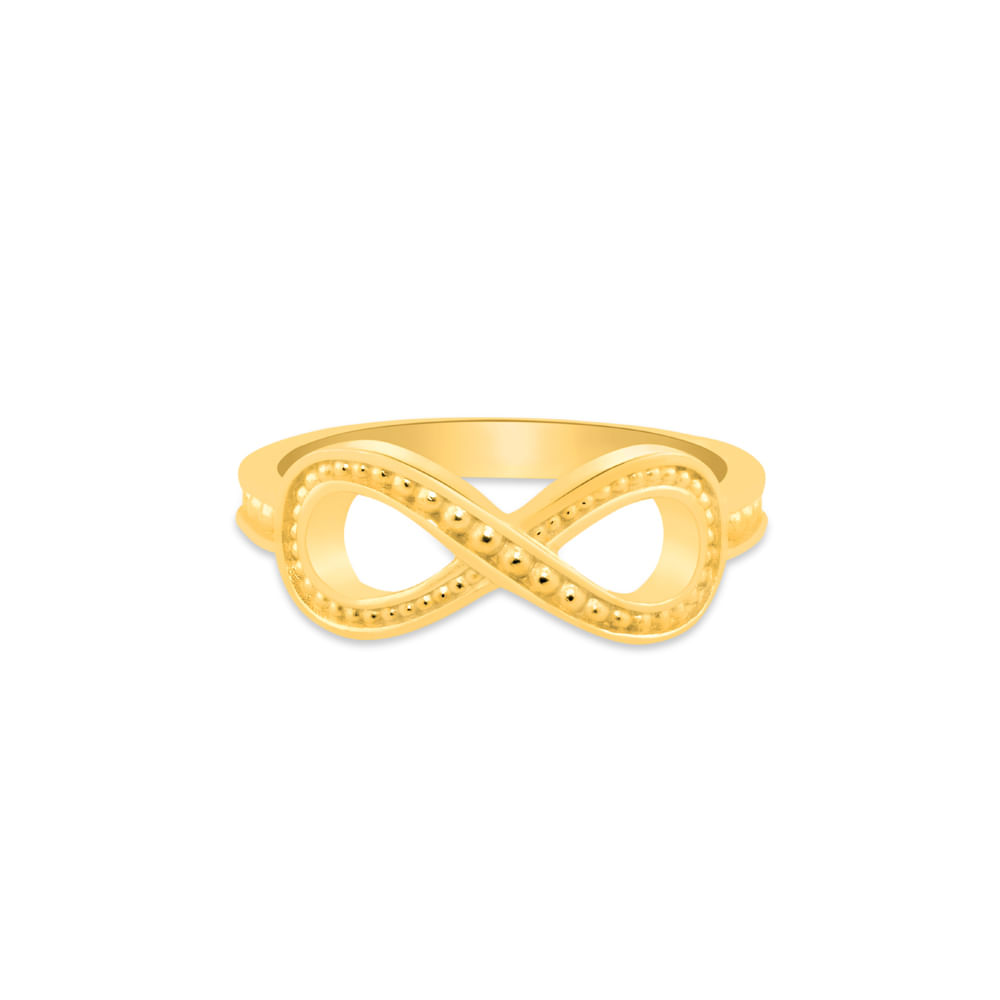 Anel Life Amuleto Infinito em Prata 925 com Banho de Ouro Amarelo 18k