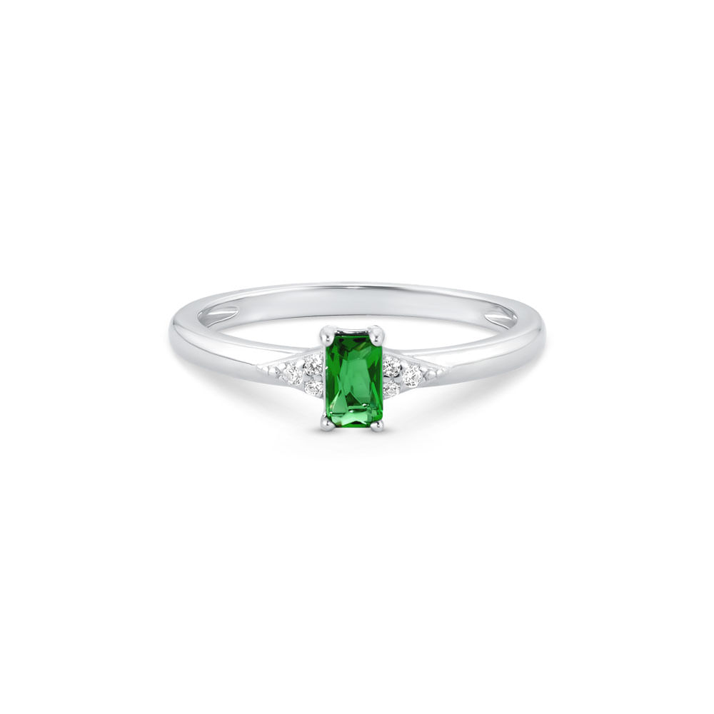 Anel Life Coloré em Prata 925 com Cristais Verde e Incolores