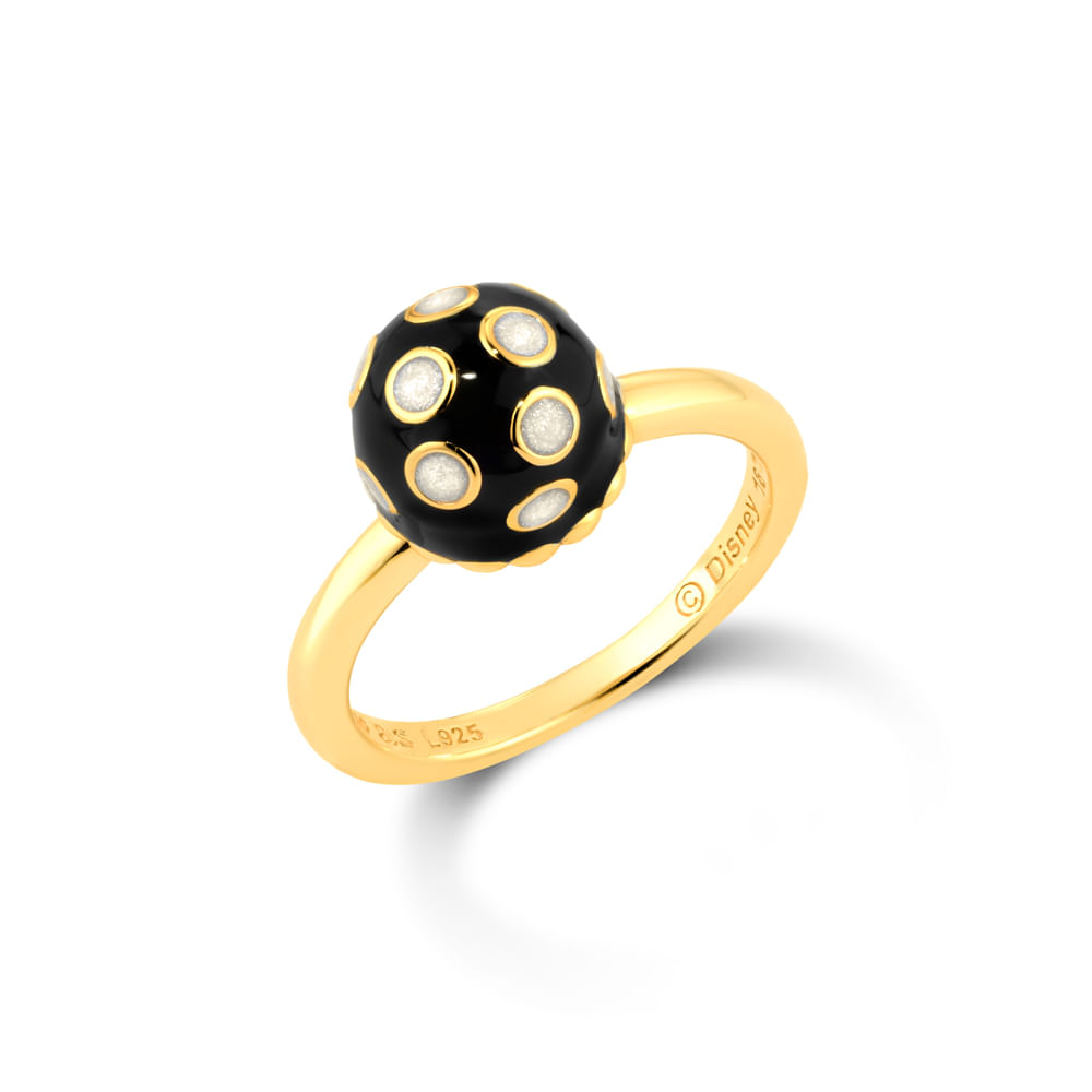 Anel Life Disney e Ana Strumpf Esfera em Prata 925 com Banho de Ouro Amarelo 18k e Esmalte