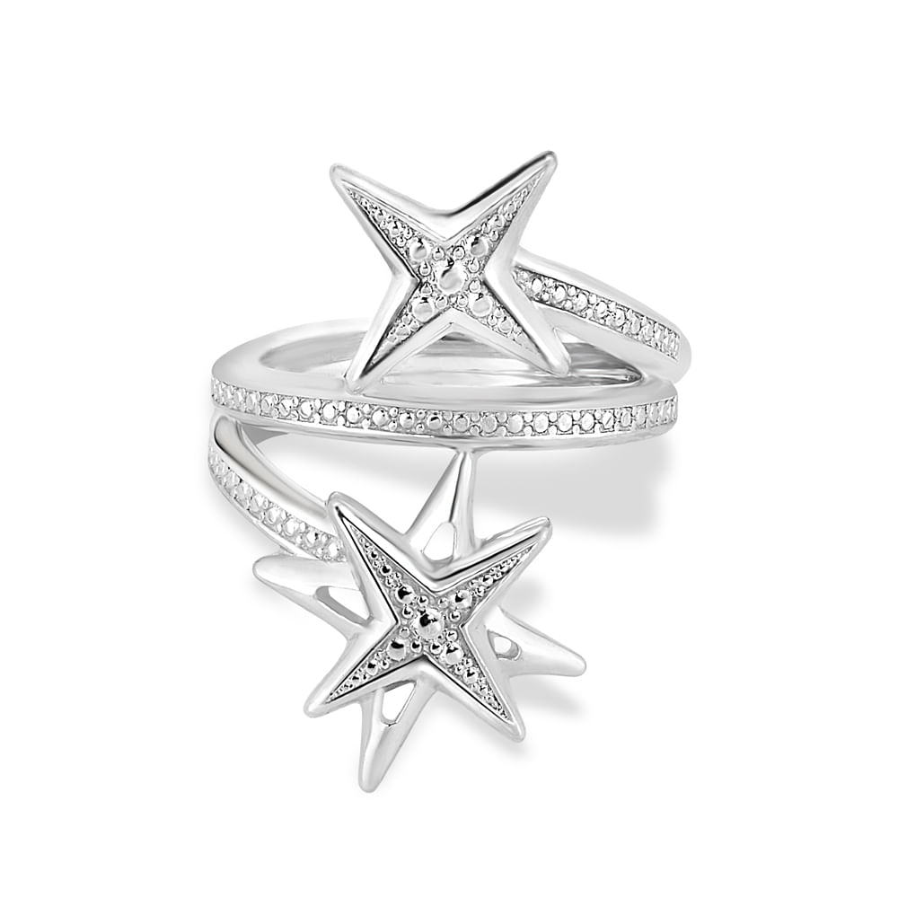 Anel Life Star III Triplo em Prata 925