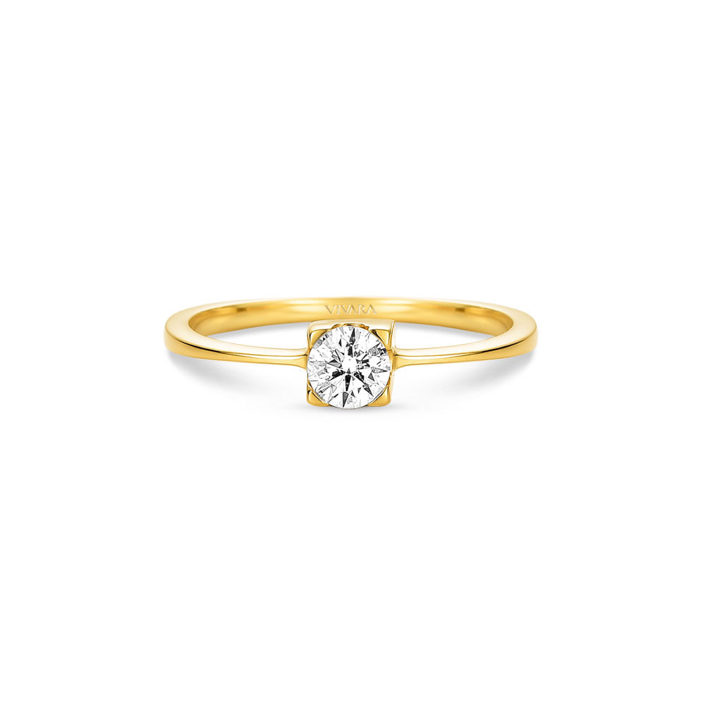 Anel Solitário Forever em Ouro Amarelo 18k com Diamante 0,30 ct