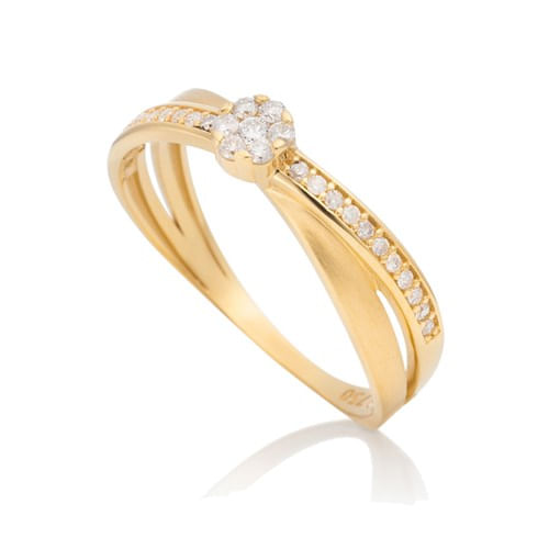 Anel Pavê em Ouro Amarelo 18k com Diamantes