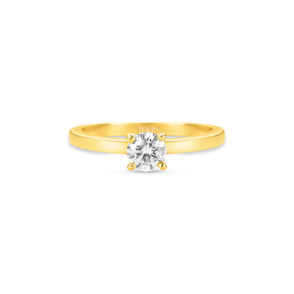 Anel Solitário Classic em Ouro Amarelo 18k com Diamante 0,50 ct
