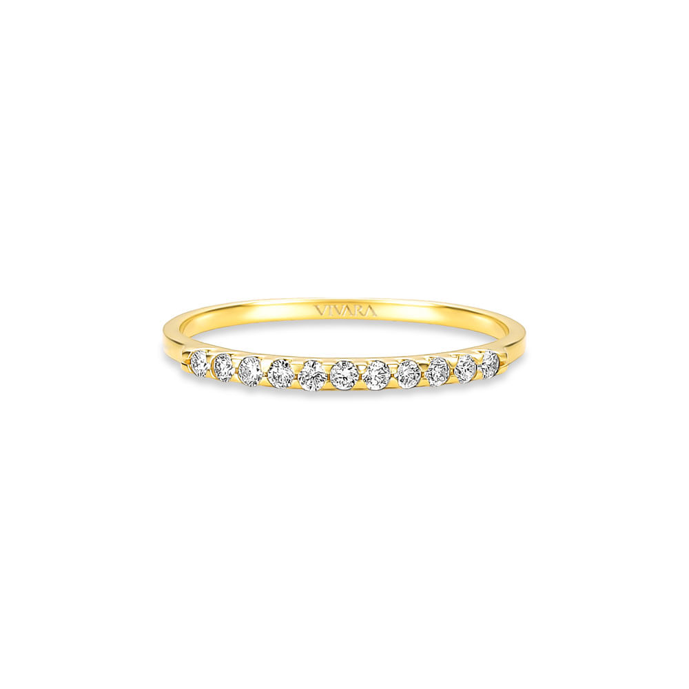 Meia Aliança Eternity em Ouro Amarelo 18k com Diamantes