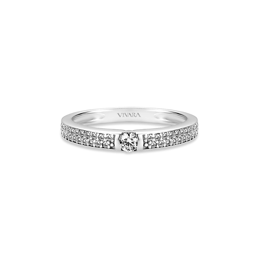 Anel Solitário Promise em Ouro Branco 18k com Diamantes 0,28 ct