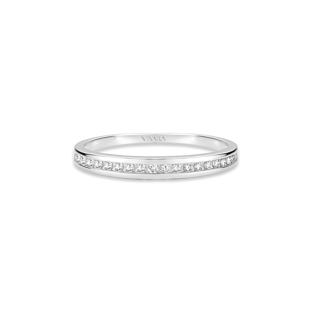 Meia Aliança Jazz em Ouro Branco 18k com Diamantes