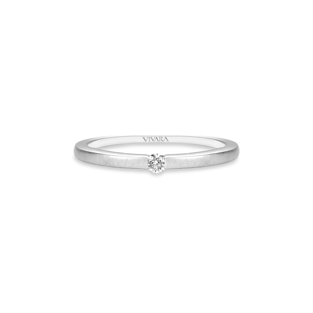 Anel Solitário Promise em ouro branco 18k e Diamante 0,05 ct