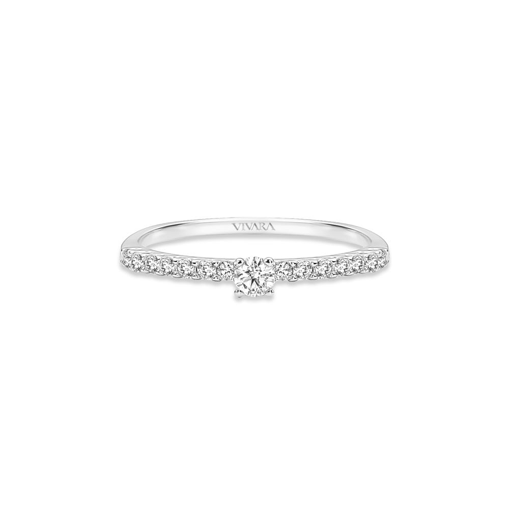Anel Solitário Classic em Ouro Branco 18k com Diamantes 0,32 ct