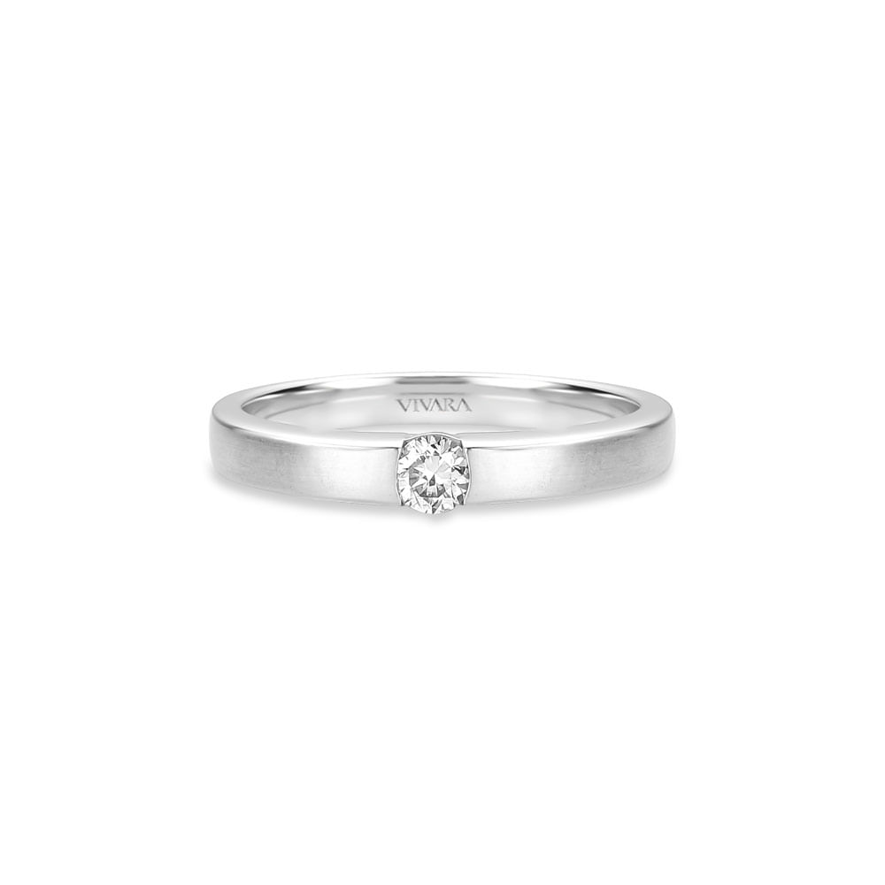 Anel Solitário Promise em Ouro Branco 18k com Diamante 0,15 ct