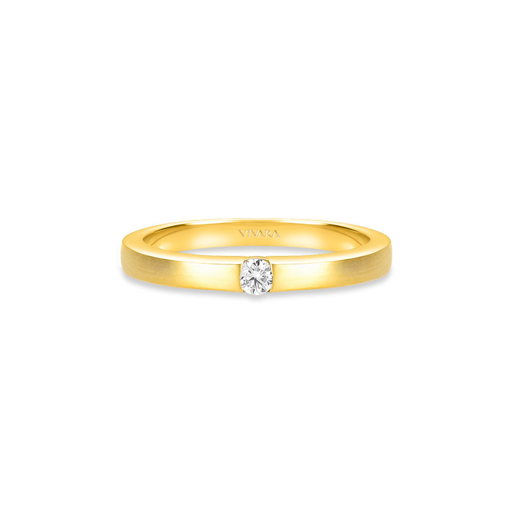 Anel Solitário Promise em Ouro Amarelo 18k com Diamante 0,10 ct