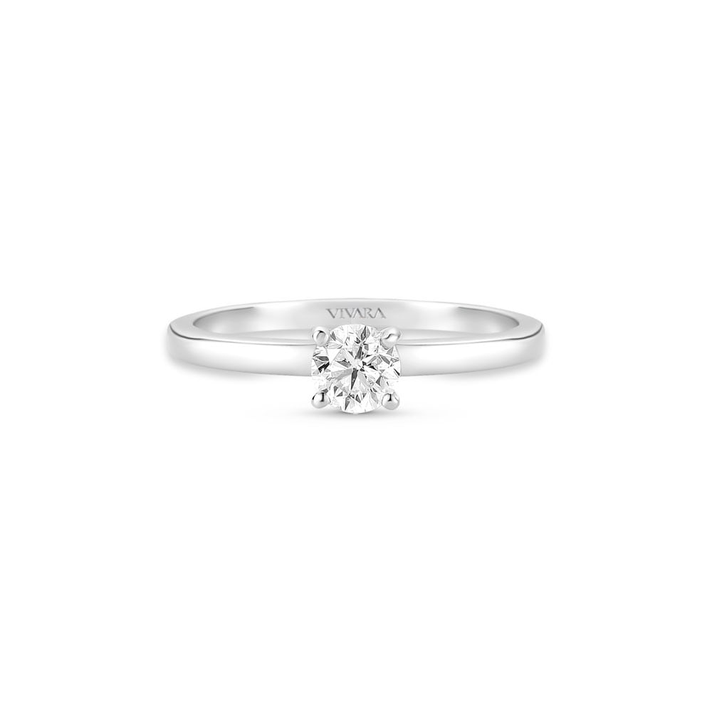 Anel Solitário Classic em Ouro Branco 18k com Diamante 0,50 ct
