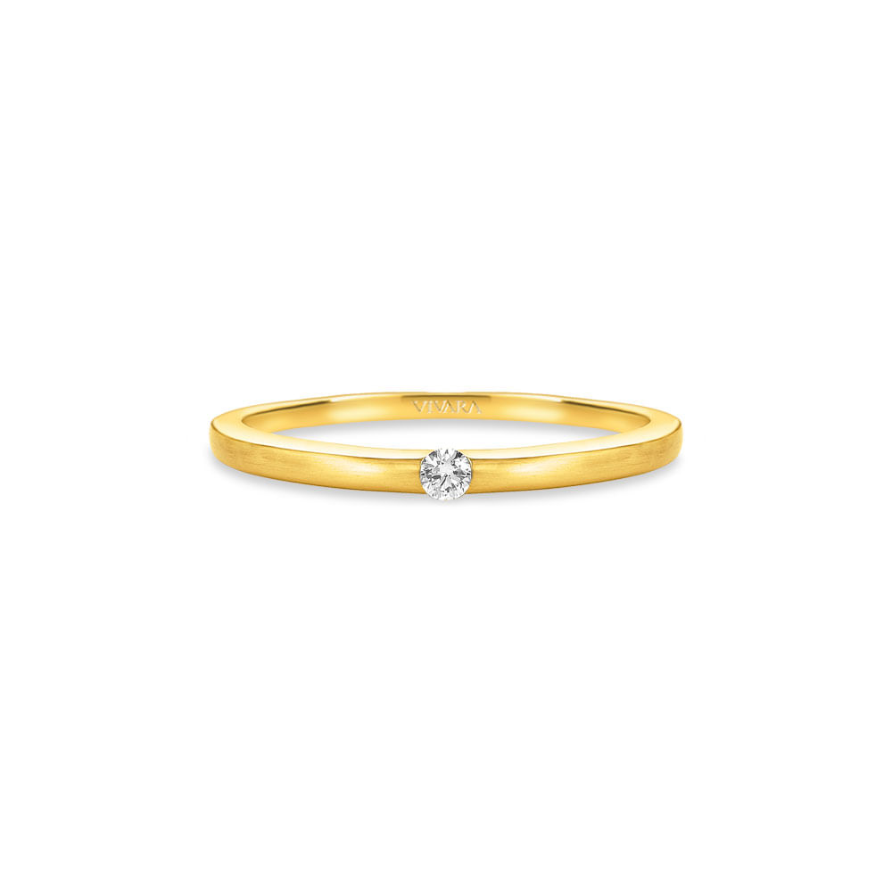 Anel Solitário Promise em Ouro Amarelo 18k com Diamante 0,05 ct