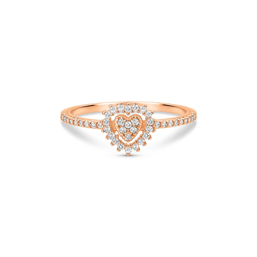 Anel Spot em Ouro Rosé 18k com Diamantes