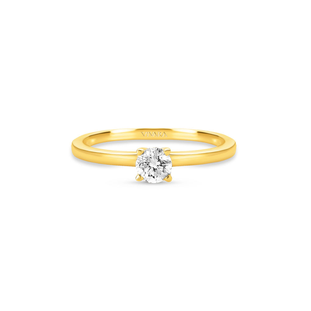 Anel Solitário Classic em Ouro Amarelo 18k com Diamante 0,30 ct