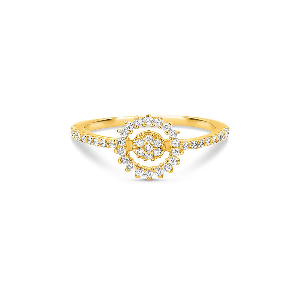 Anel Spot em Ouro Amarelo 18k com Diamantes
