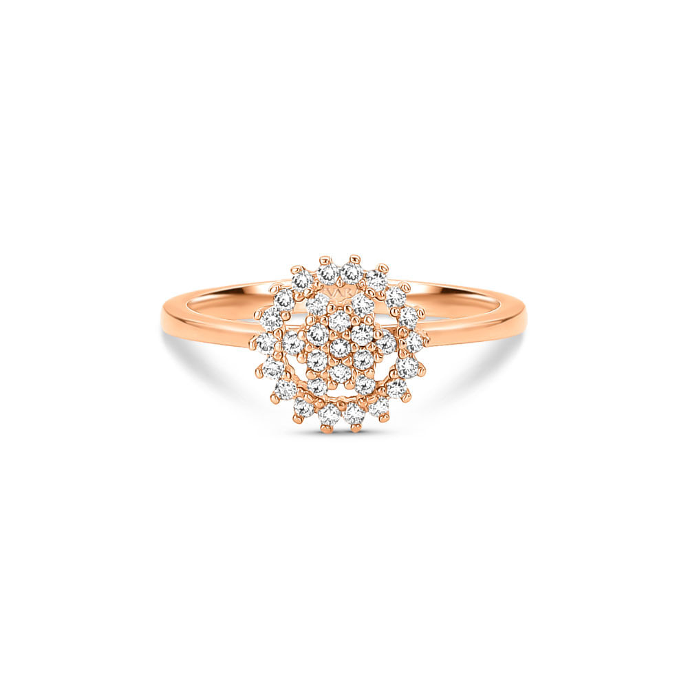 Anel Raiyah em Ouro Rosé 18k com Diamantes