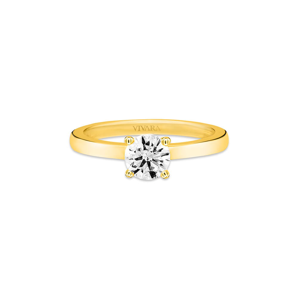 Anel Solitário Classic em Ouro Amarelo 18k com Diamante 0,60 ct