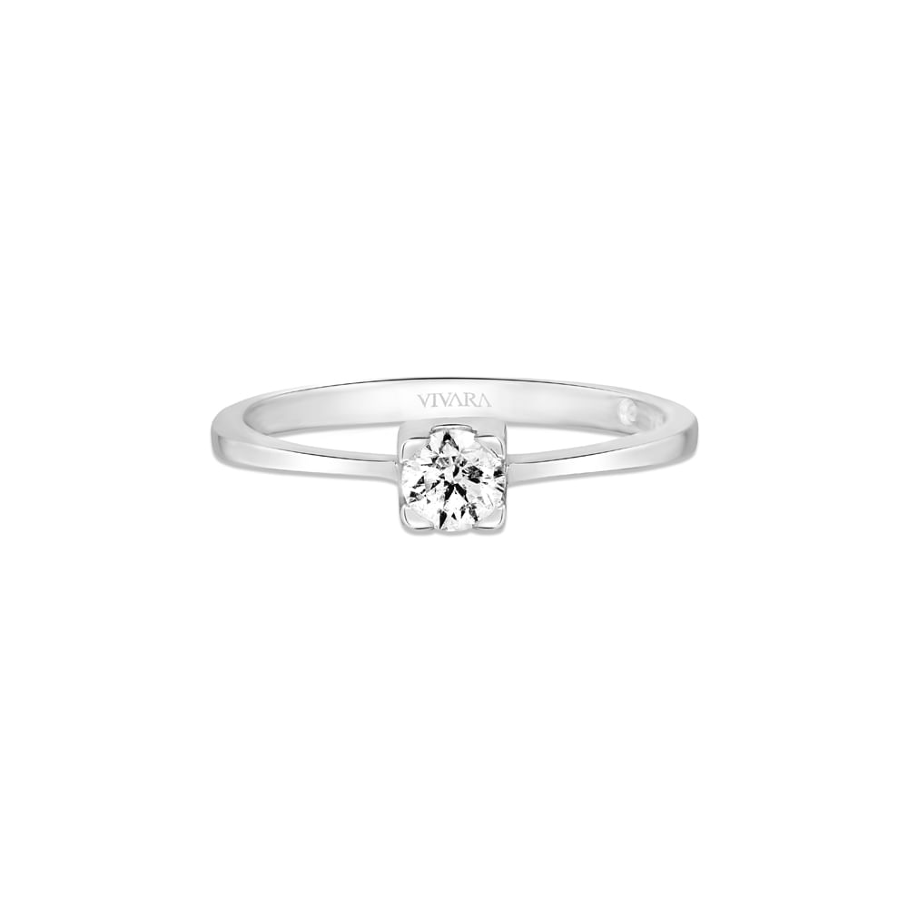 Anel Solitário Forever em Ouro Branco 18k com Diamante 0,26 ct