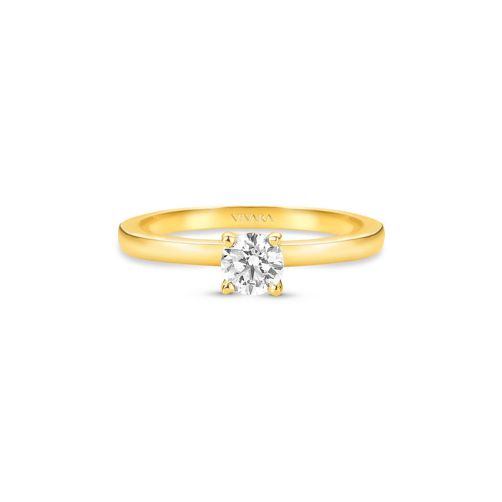 Anel Solitário Classic em Ouro Amarelo 18k com Diamante 0,40 ct
