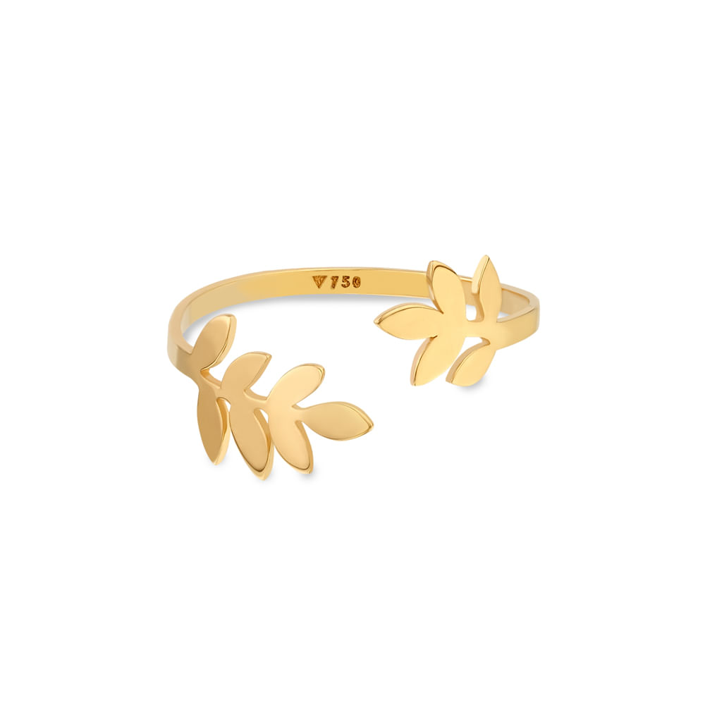 Anel Gold Leaf em Ouro Amarelo 18k
