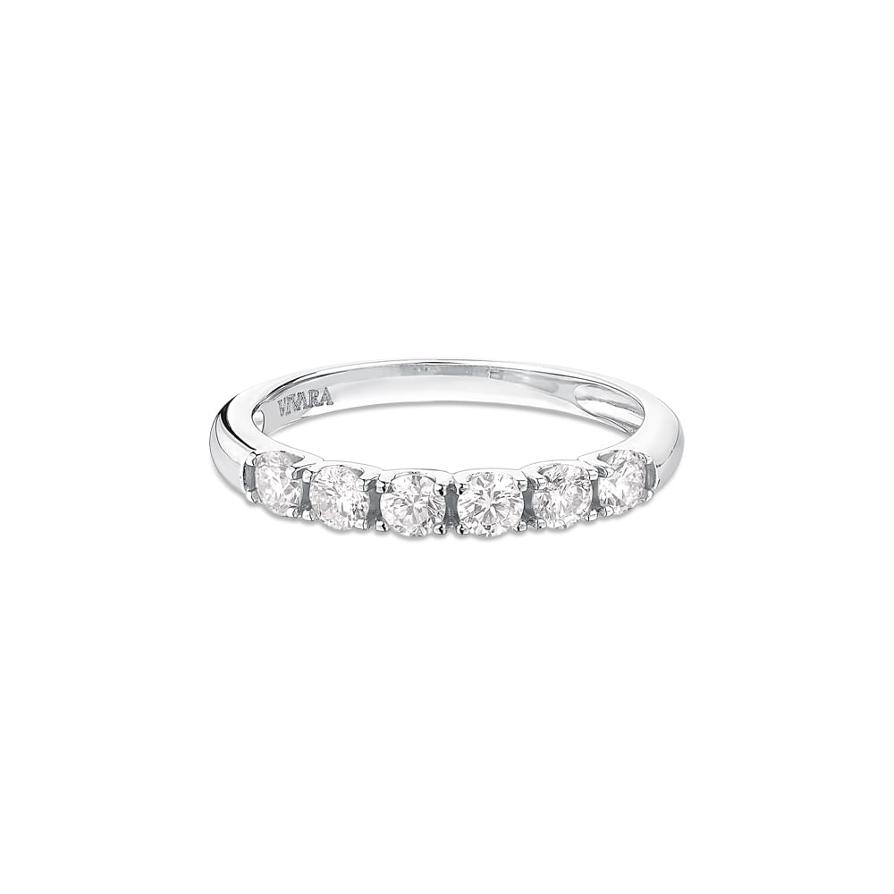 Meia Aliança Eternity em Ouro Branco 18k com Diamantes