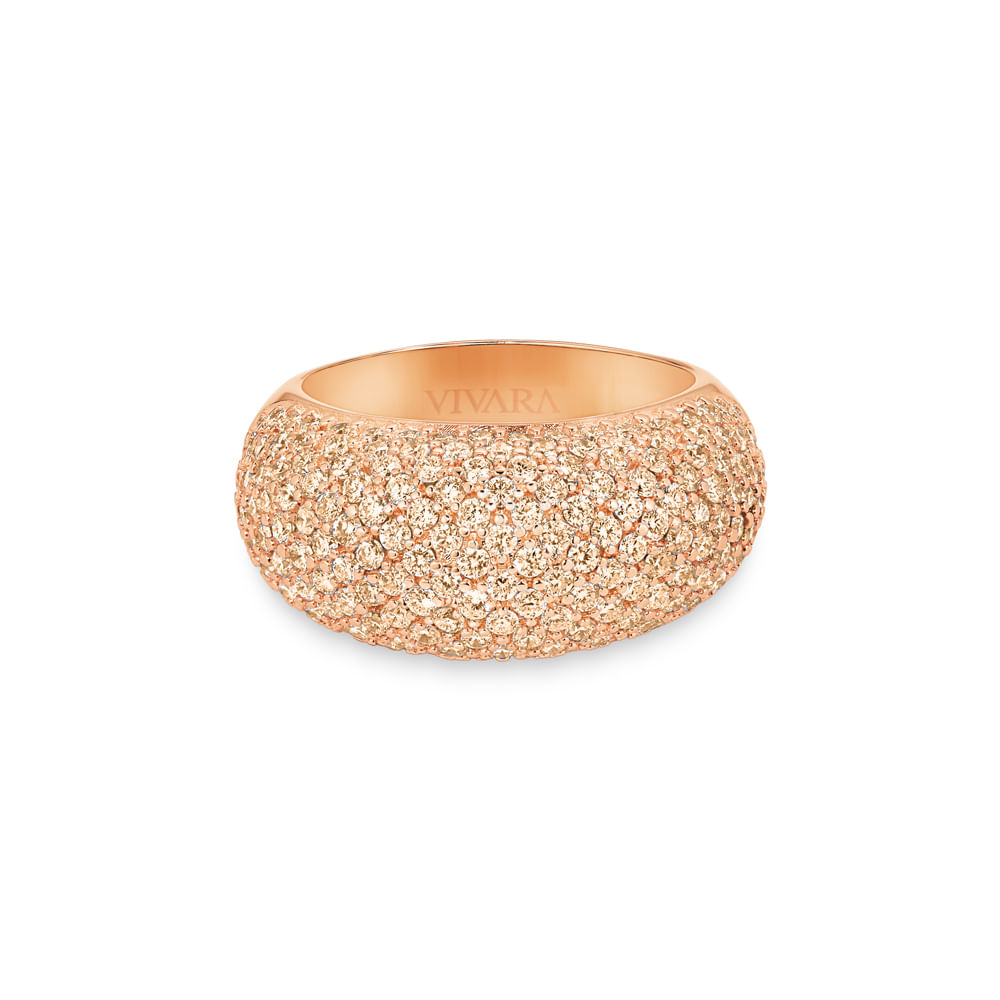 Anel Lumiere em Ouro Rosé 18k com Diamantes Brown