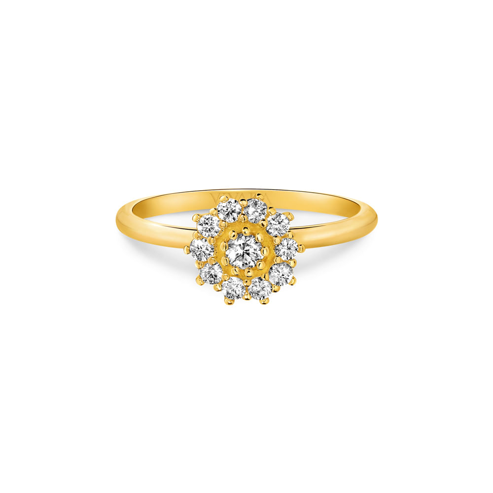 Anel Pavê em Ouro Amarelo 18k com Diamantes