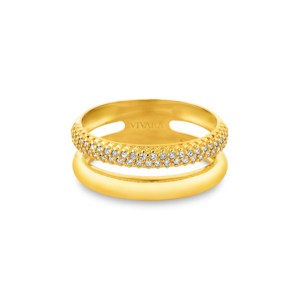 Anel Lumiere em Ouro Amarelo 18k com Diamantes