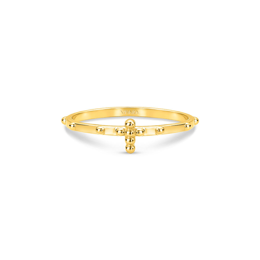 Anel Cruz em Ouro Amarelo 18k