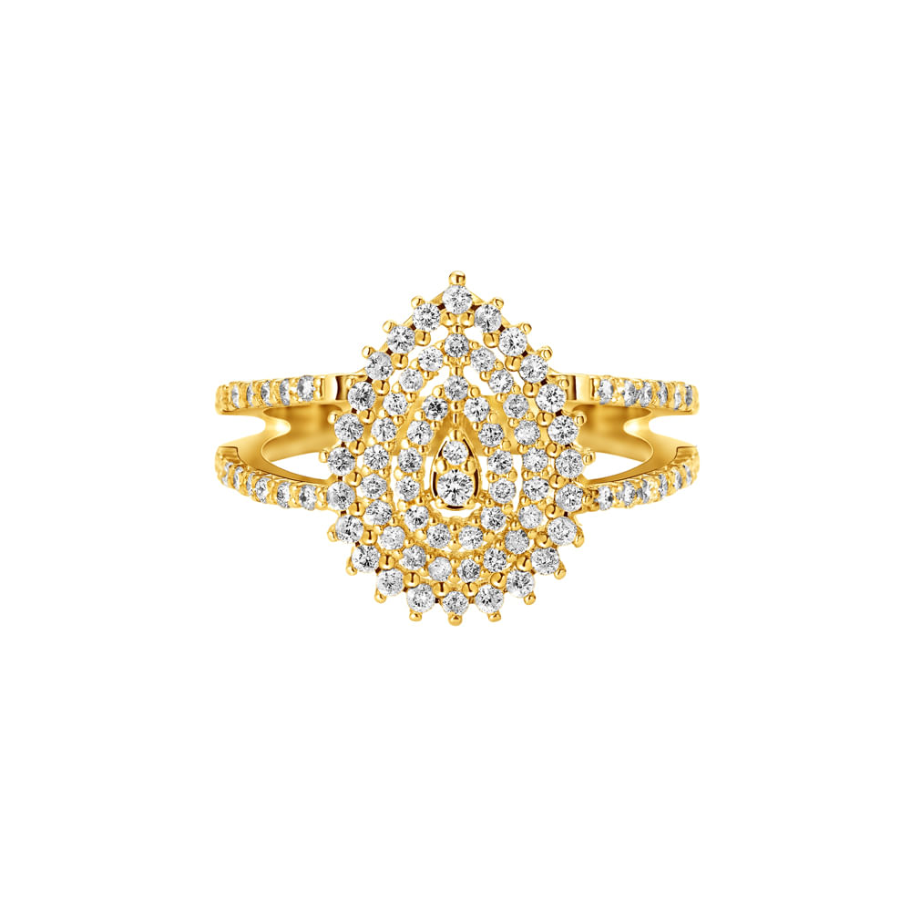 Anel Conjunto Especial em Ouro Amarelo 18k com Diamantes
