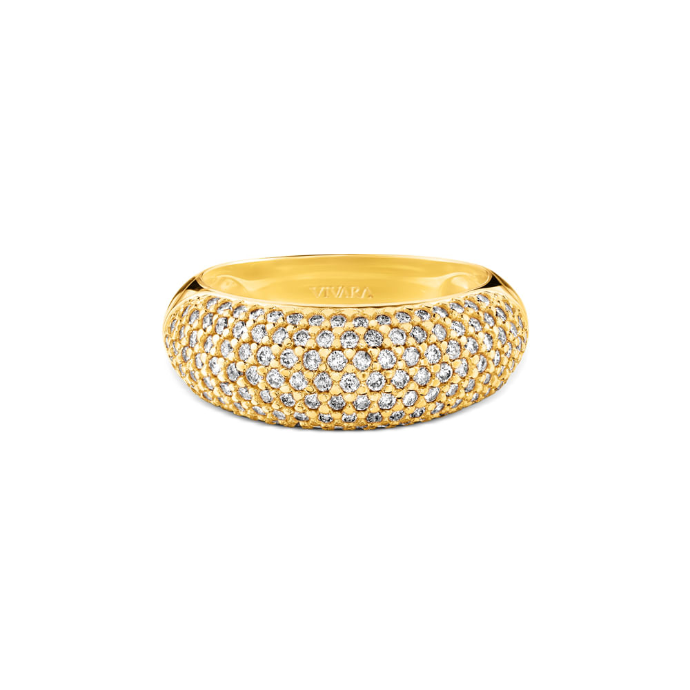 Anel Lumiere em Ouro Amarelo 18k com Diamantes