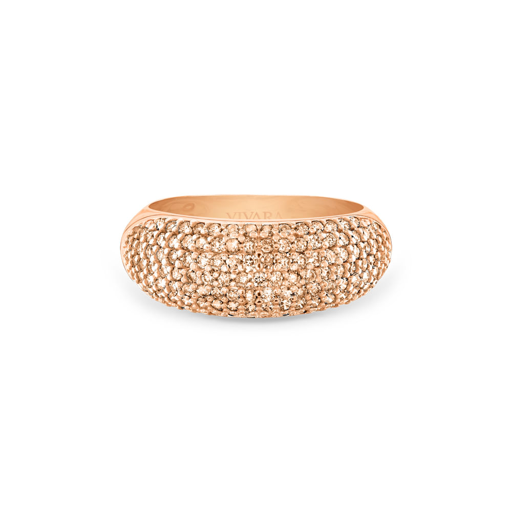 Anel Lumiere em Ouro Rosé 18k com Diamantes Brown