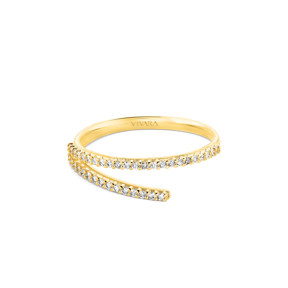 Anel Silhueta em Ouro Amarelo 18k com Diamantes