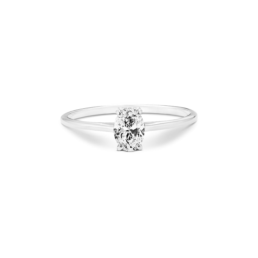 Anel Solitário Shapes em Ouro Branco 18k com Diamante Oval 0,50 ct