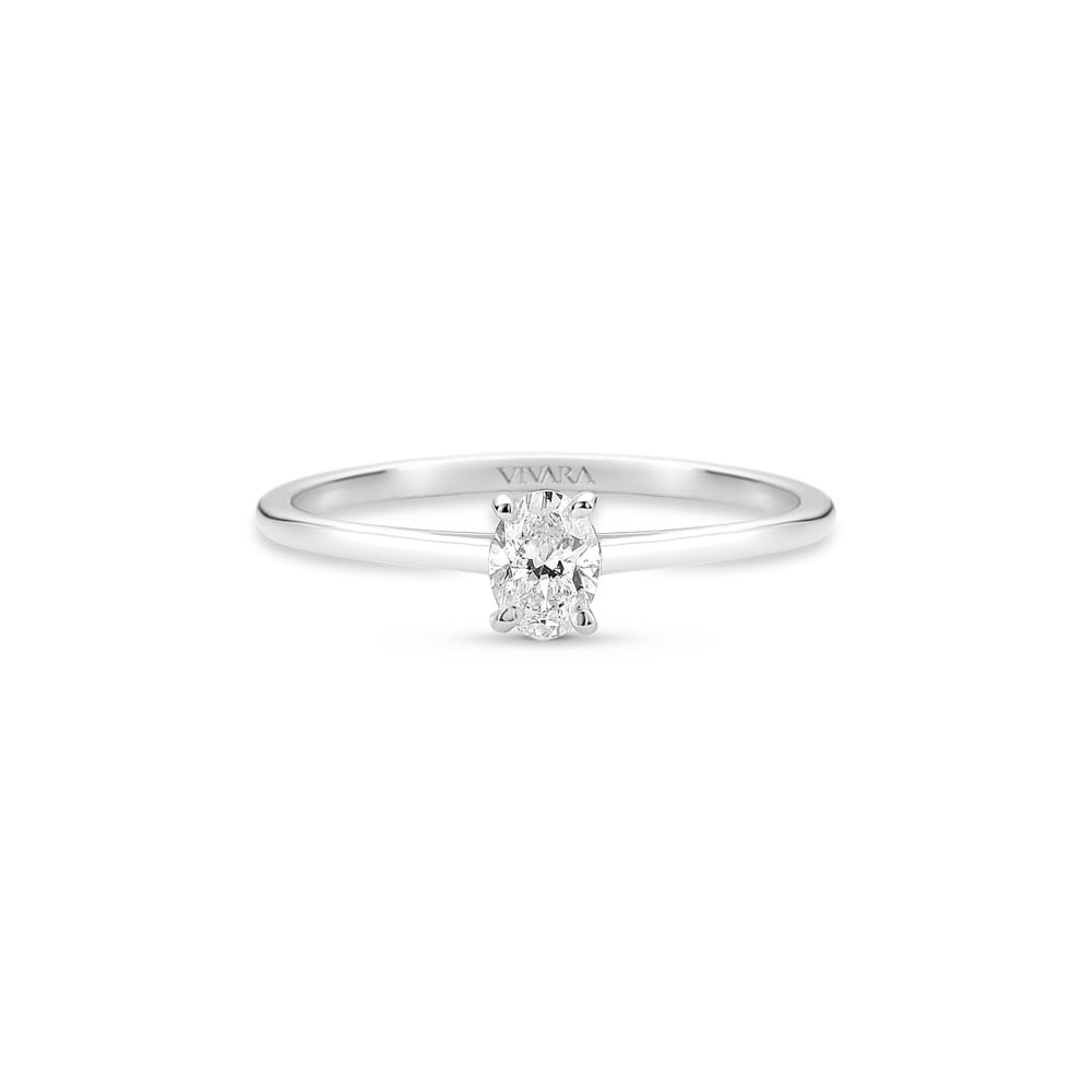 Anel Solitário Shapes em Ouro Branco 18k com Diamante Oval 0,30 ct