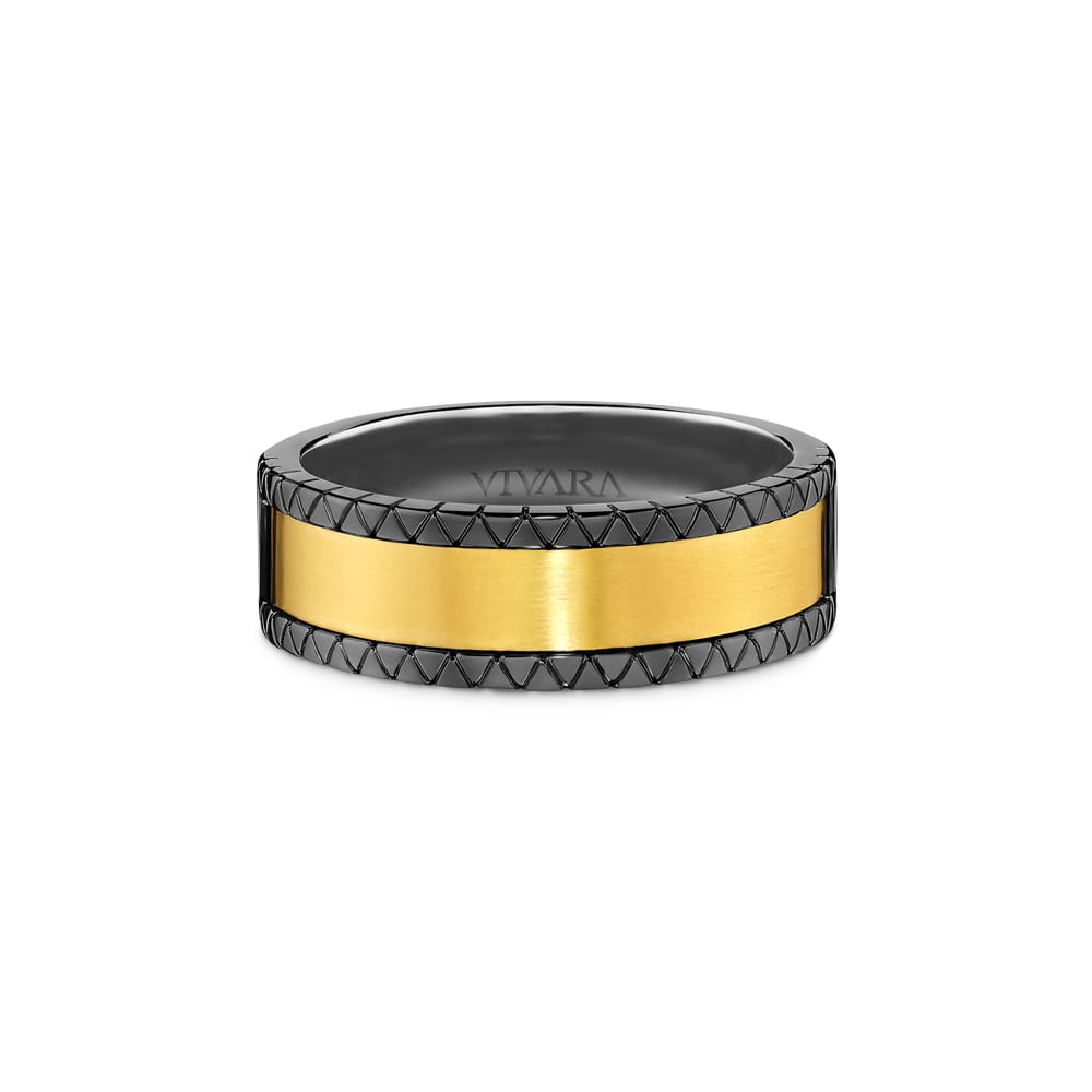 Anel Icona Man em Prata 925 e Ouro Amarelo 18k