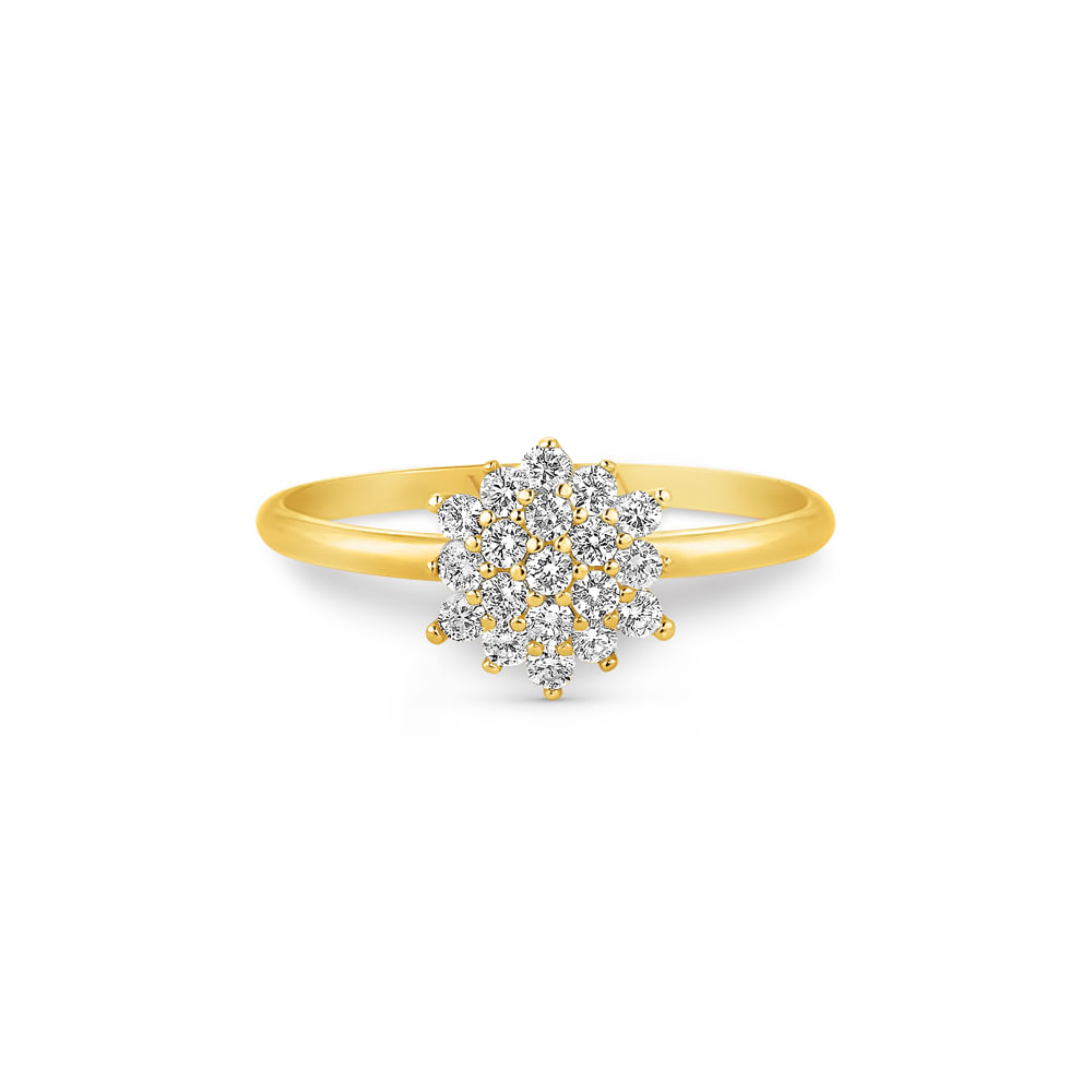 Anel Lyra em Ouro Amarelo 18k com Diamantes