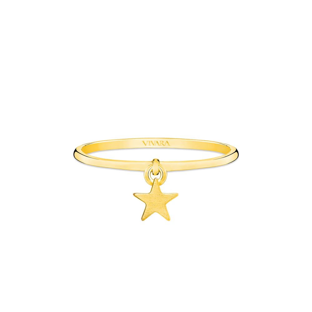 Anel Teens Estrela em Ouro Amarelo 18k