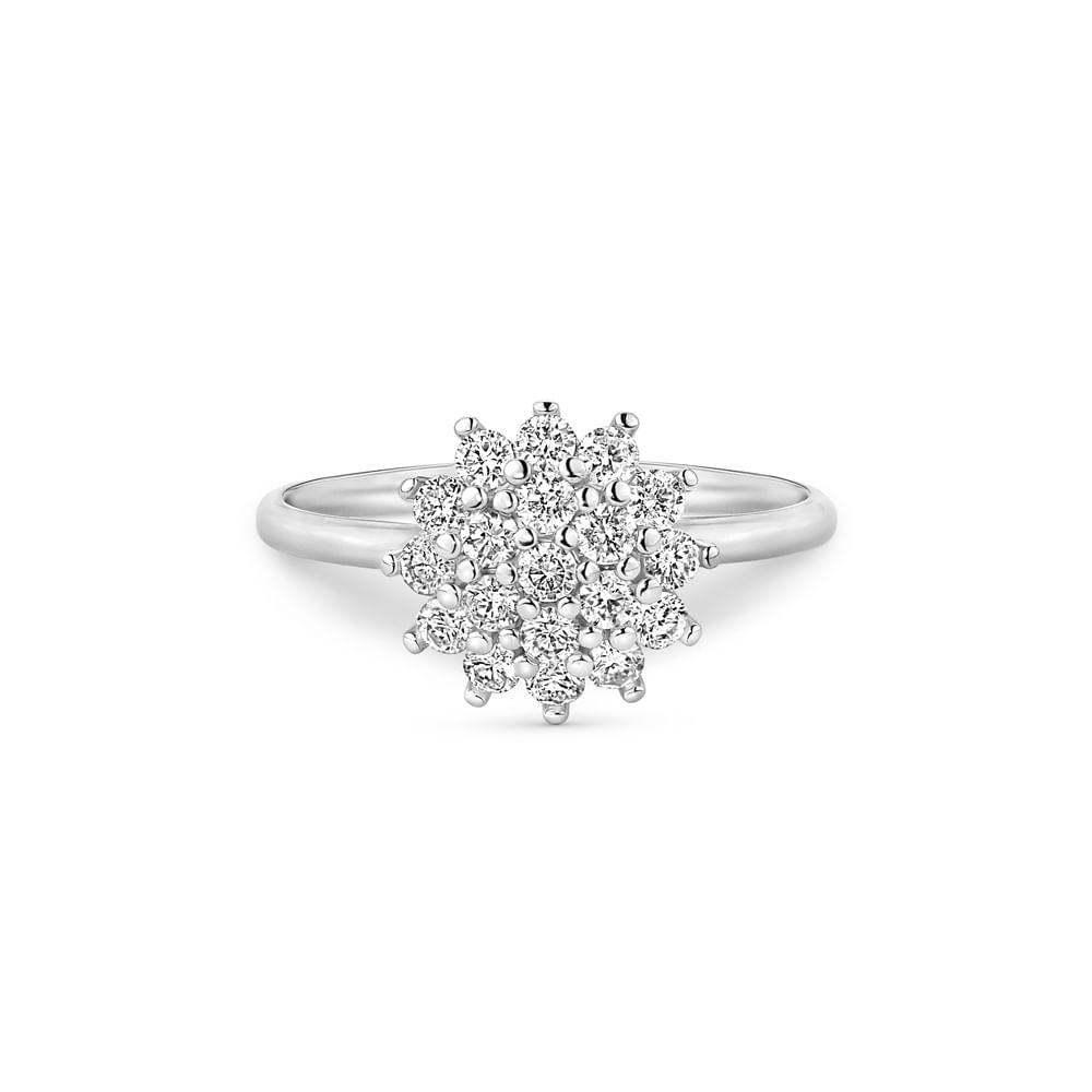 Anel Lyra em Ouro Branco 18k com Diamantes