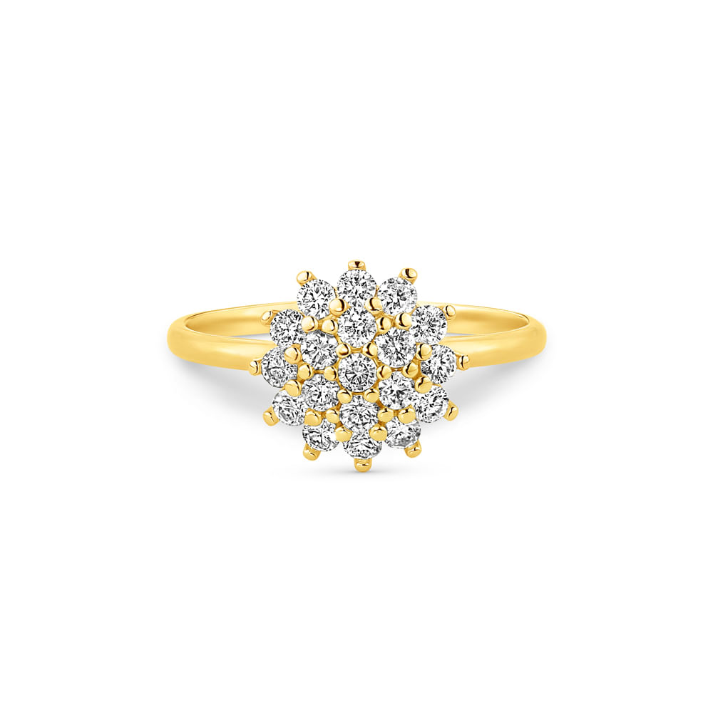 Anel Lyra em Ouro Amarelo 18k com Diamantes