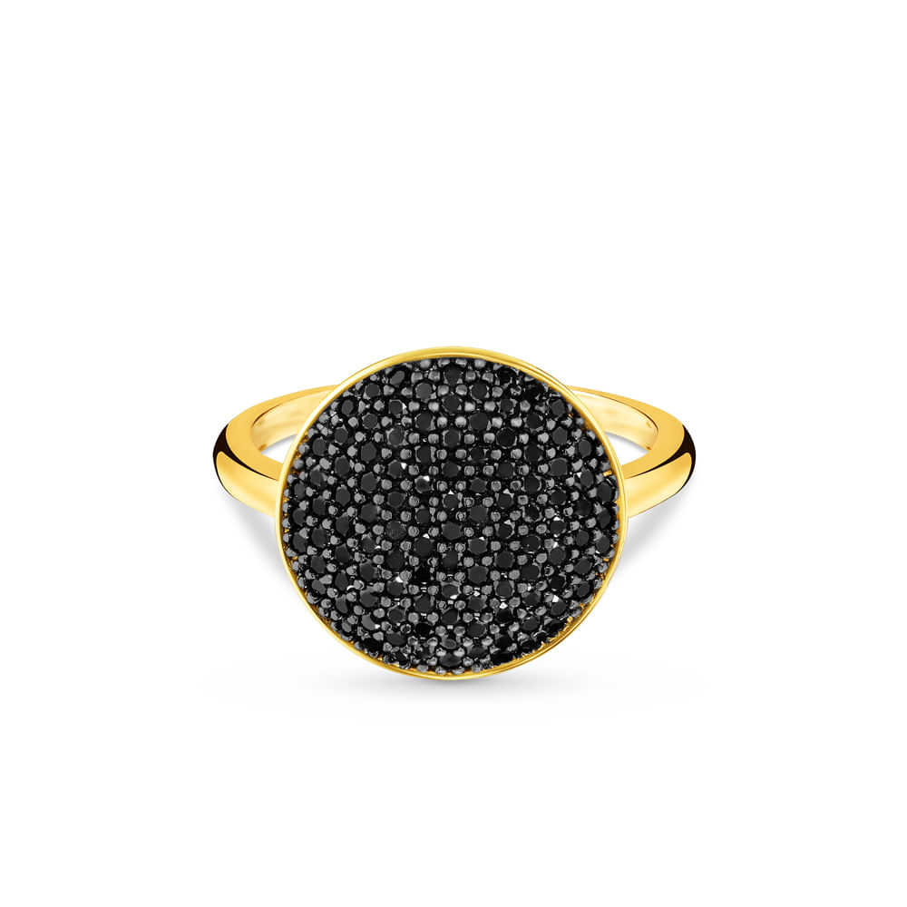 Anel Glow em Ouro Amarelo 18k com Diamantes Negros