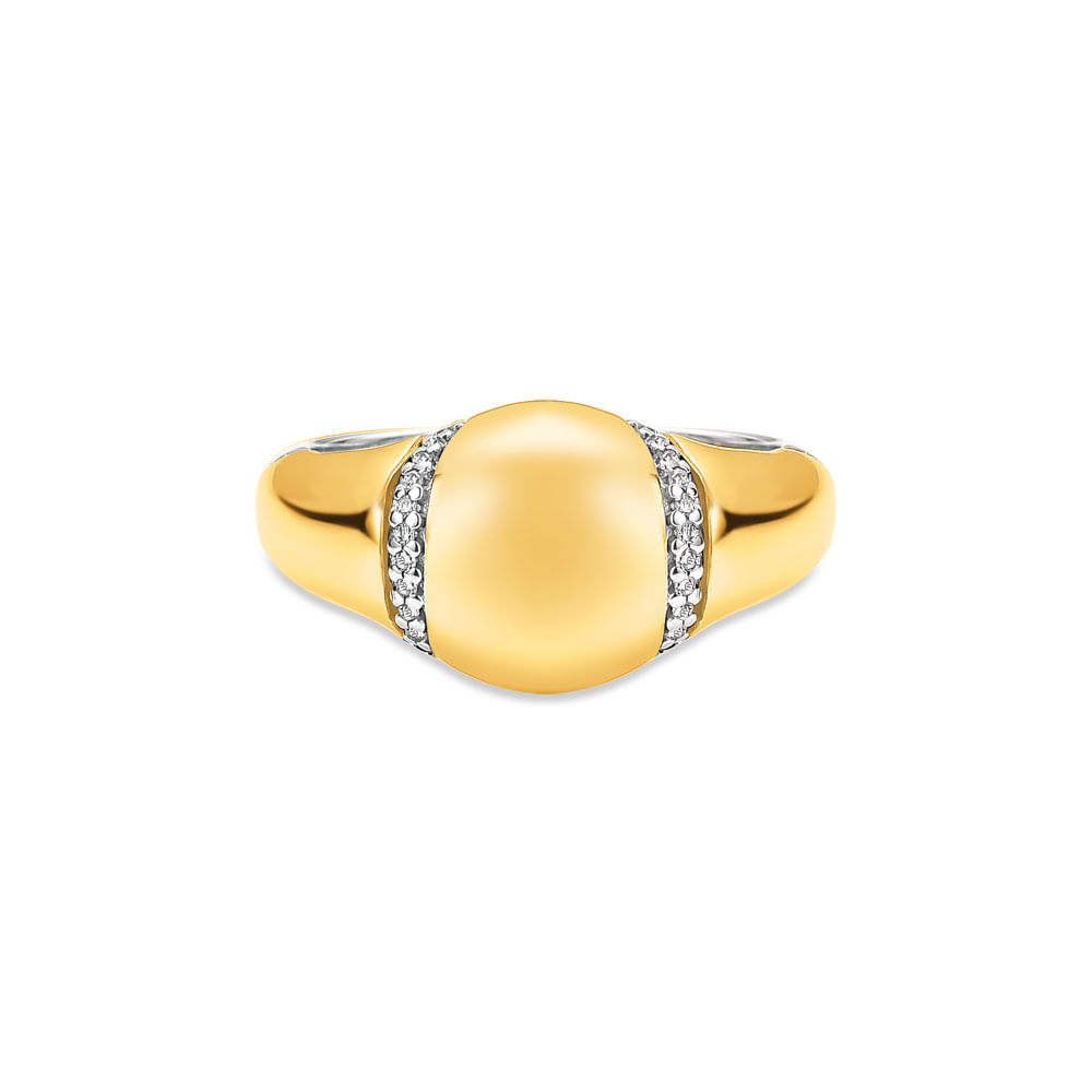Anel Mykonos em Prata 925 com Ouro Amarelo 18k e Diamantes